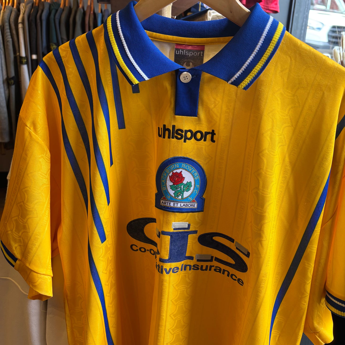Blackburn Rovers uhlsport 1998/00 Away Shirt Yellow (XL)