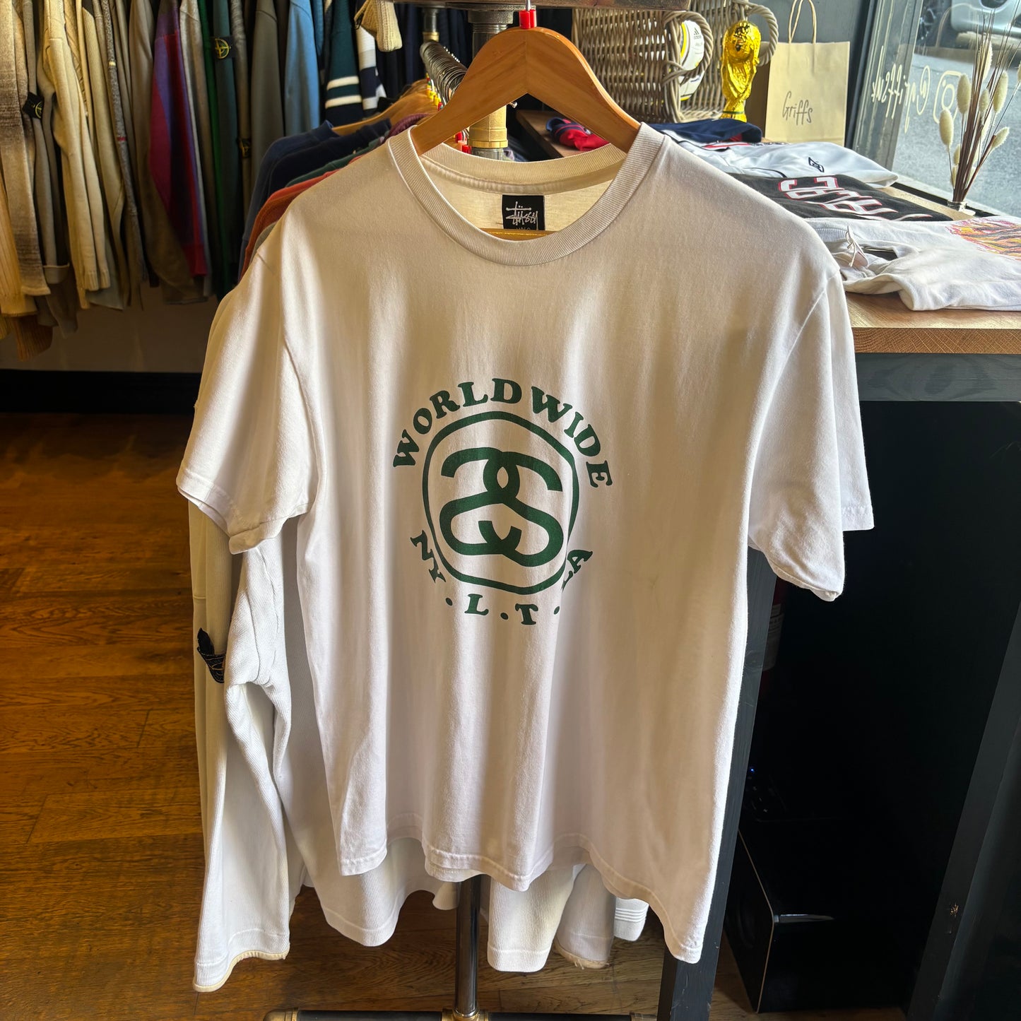 Stussy Worldwide NYC Print T-Shirt White (Large)