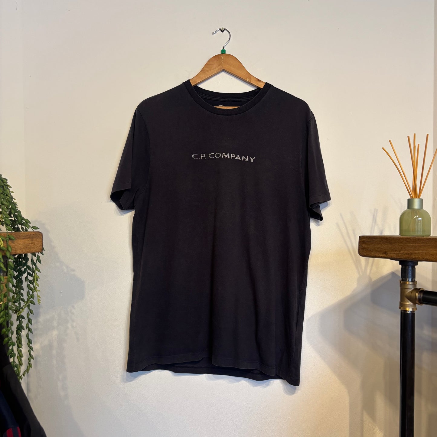 CP Company Spellout Print T-Shirt Washed Black (XL)