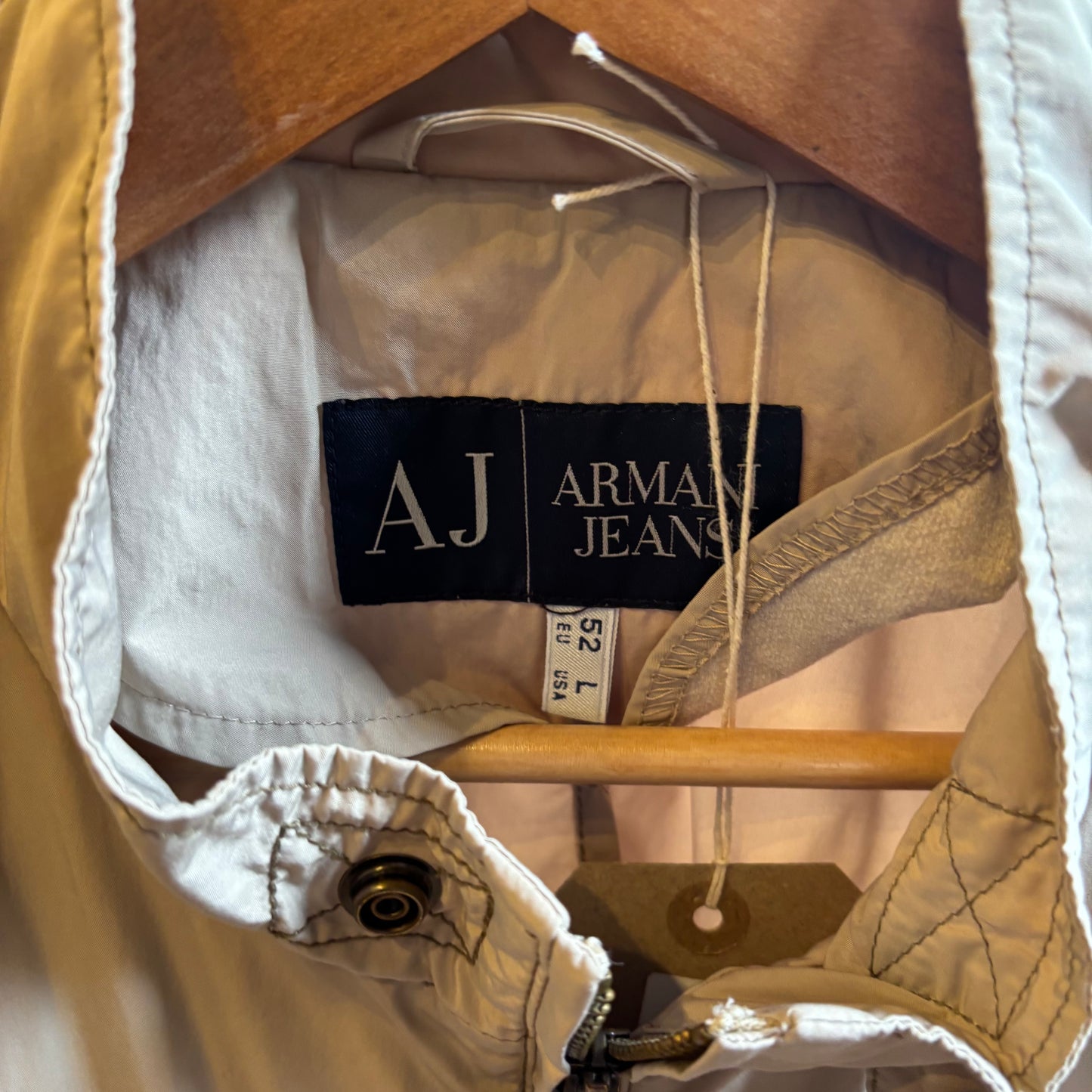 Armani Jeans Lighweight Utility Zip Up Jacket Beige (Medium)