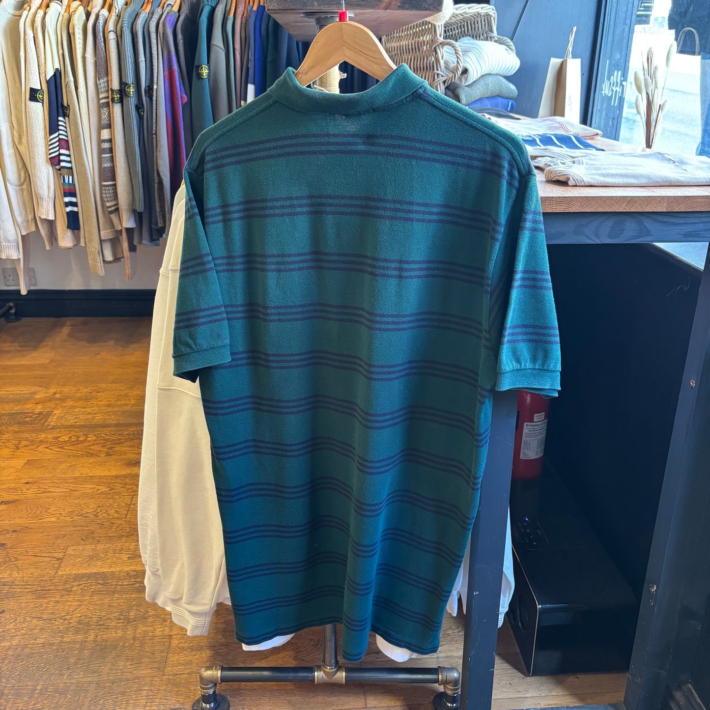 Ralph Lauren Stripe Polo Shirt Green (Large)