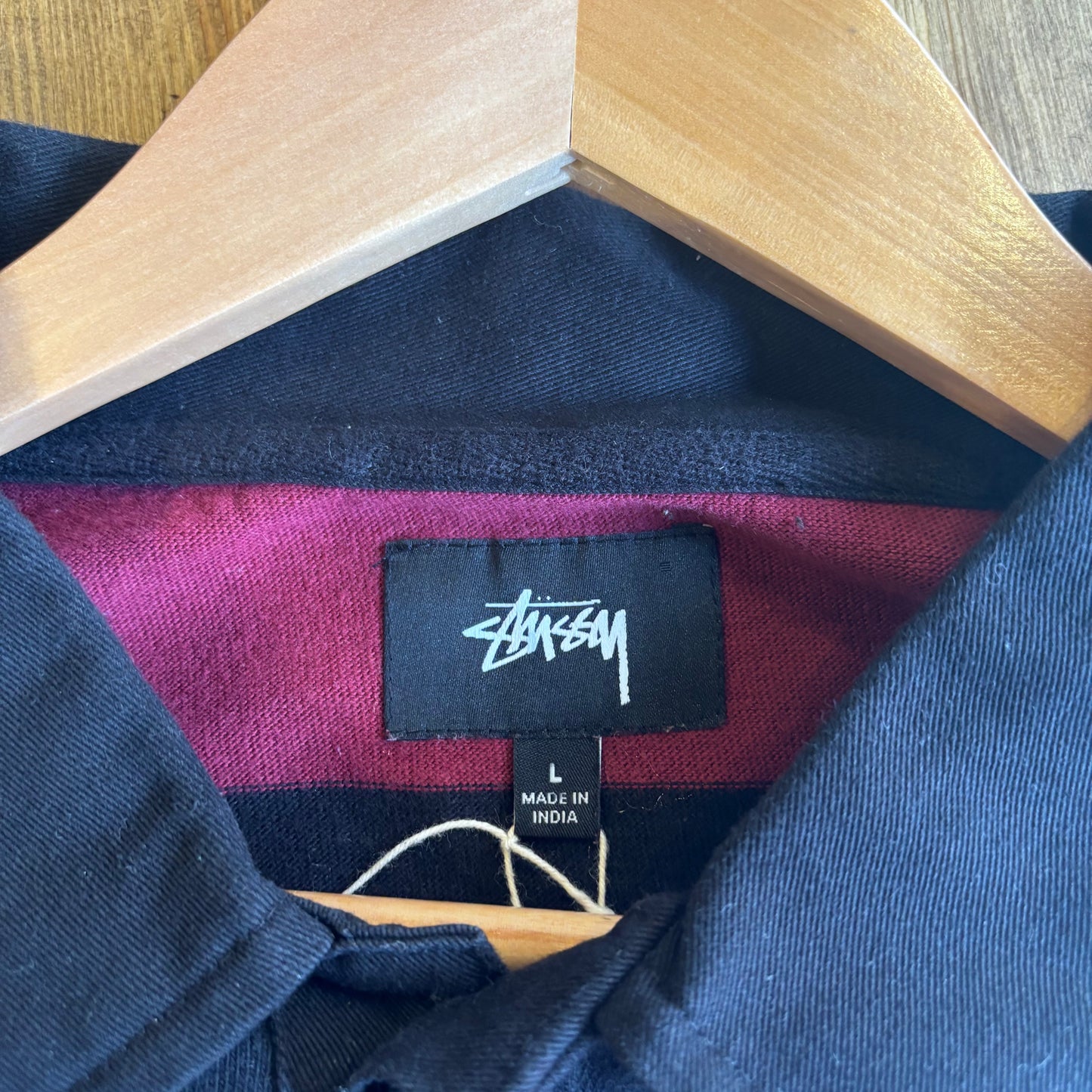Stussy Ralphie Stripe Rugby Shirt Red/ Black (Large)