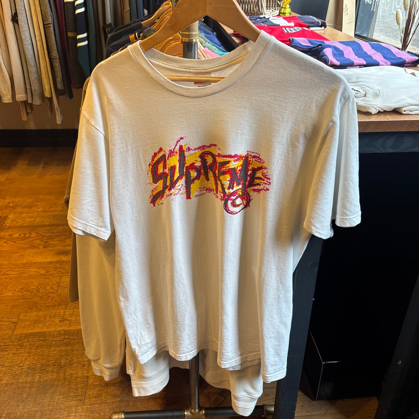 Supreme FW20 Scratch Print T-Shirt White (Large)