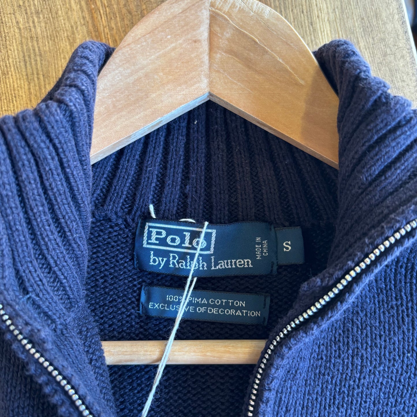 Ralph Lauren Quarter Zip Knit Jumper Navy (Small)