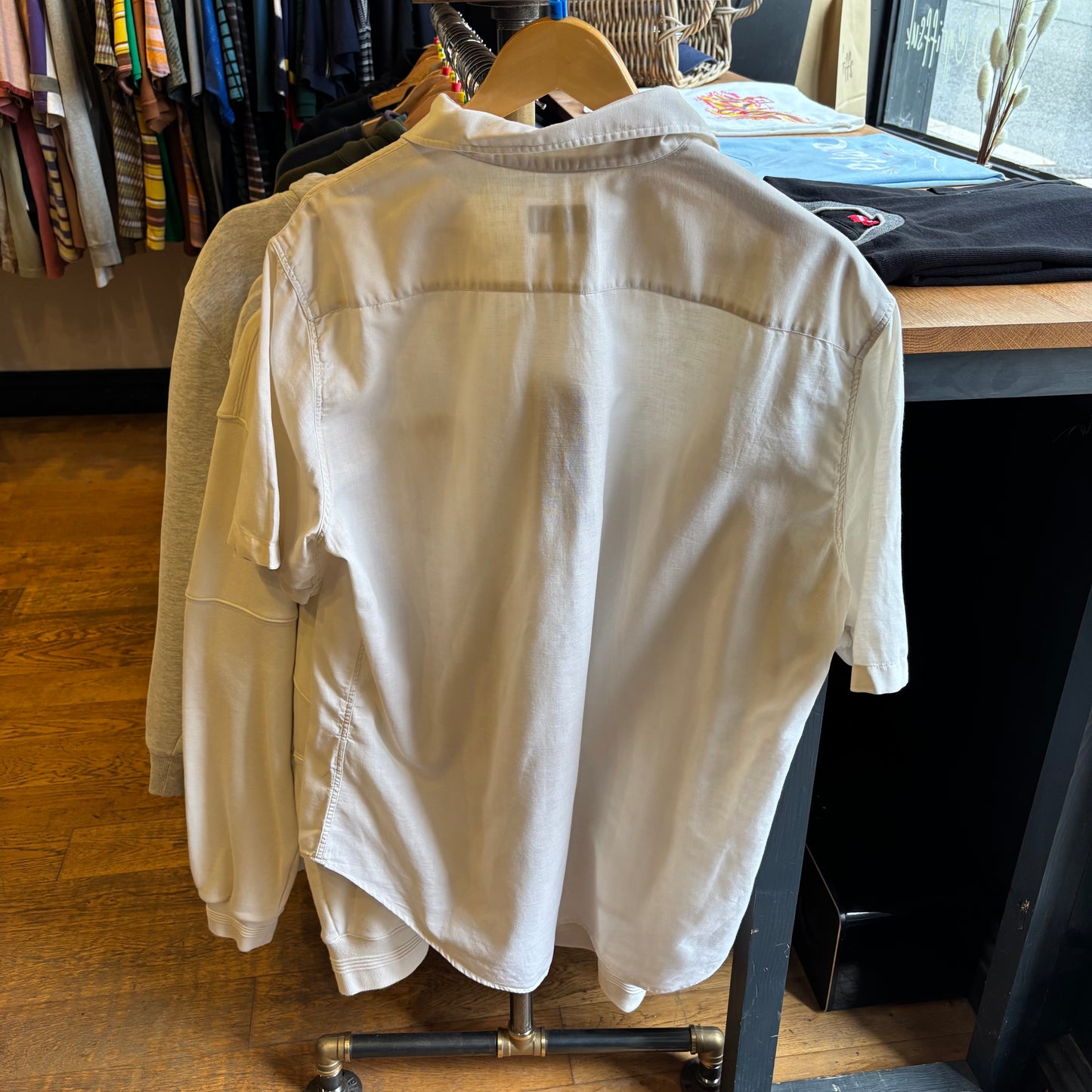 Armani Jeans Short Sleeve Linen Shirt Cream (XXL)