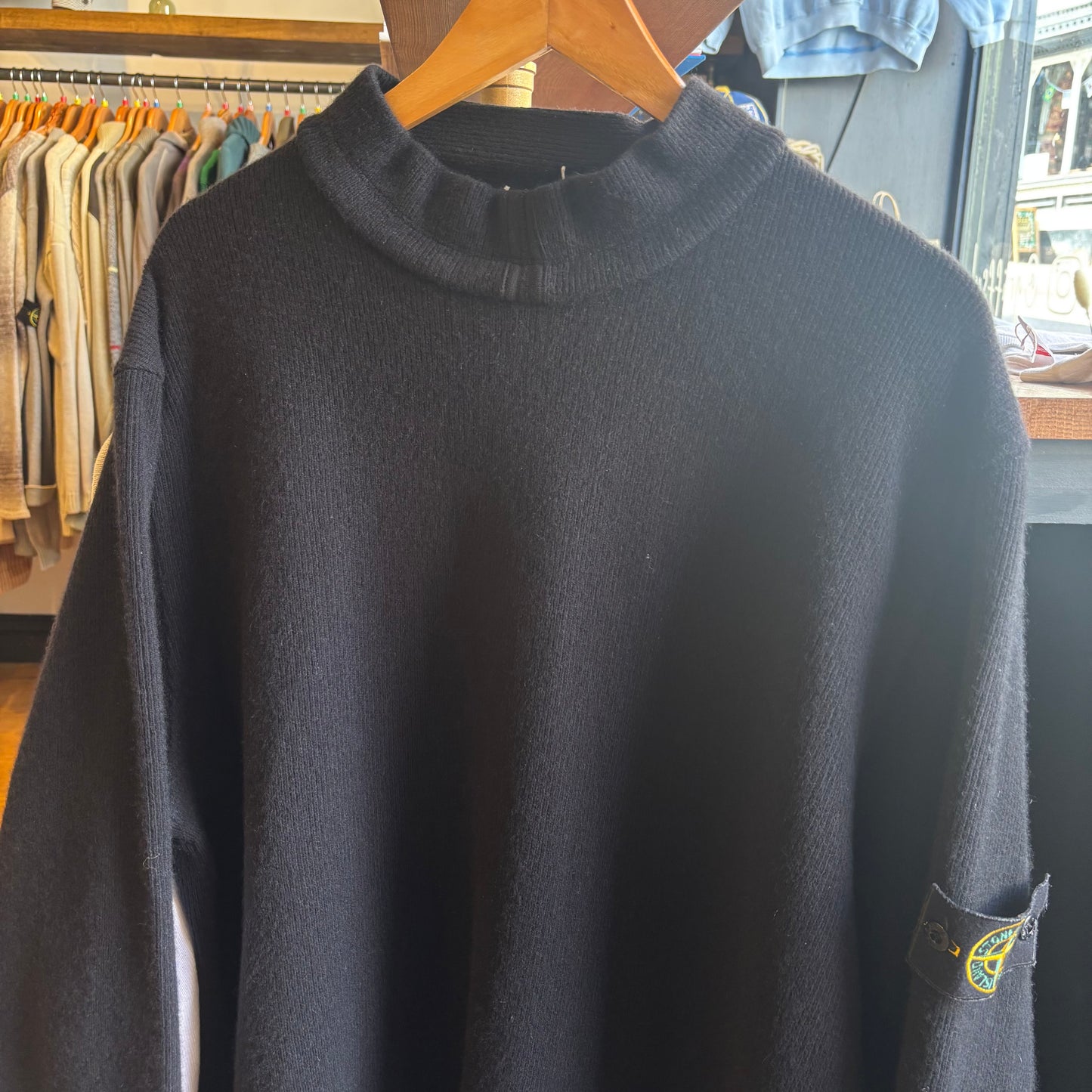Stone Island A/W 2002 Lana Wool Knit Jumper Black (XXL)