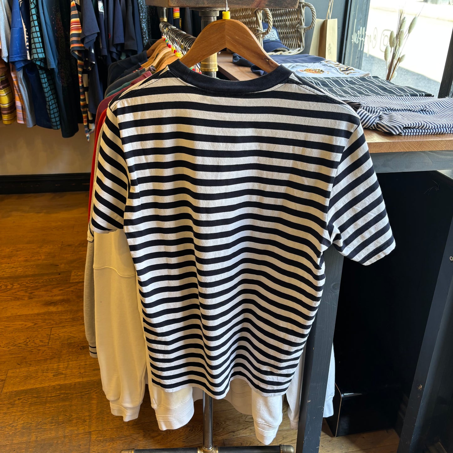 Carhartt Scotty Striped Pocket T-Shirt Navy/ White (Medium)