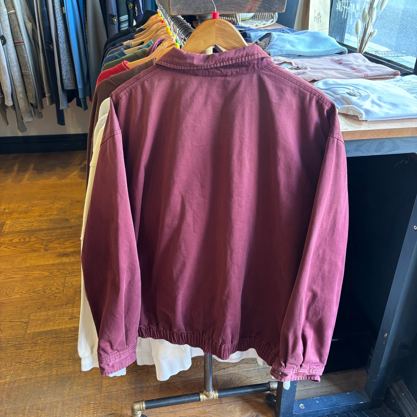 Ralph Lauren Harrington Zip Up Jacket Burgundy (Large)