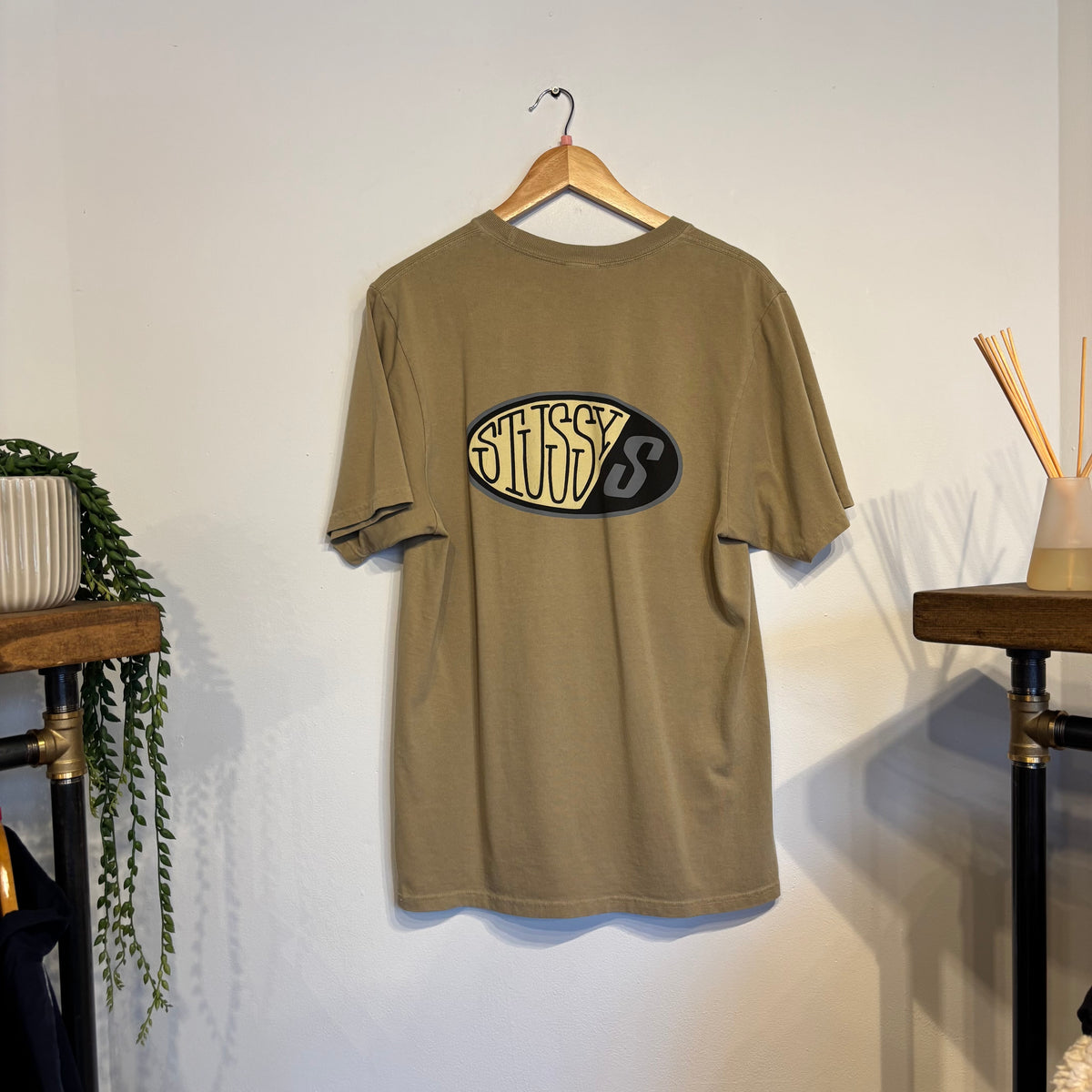 Stussy Pitstop Pigment Dyed T-Shirt Beige (Small)