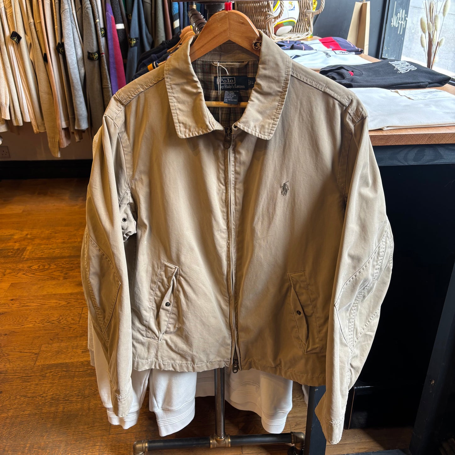 Ralph Lauren Zip Up Jacket Beige (Large)