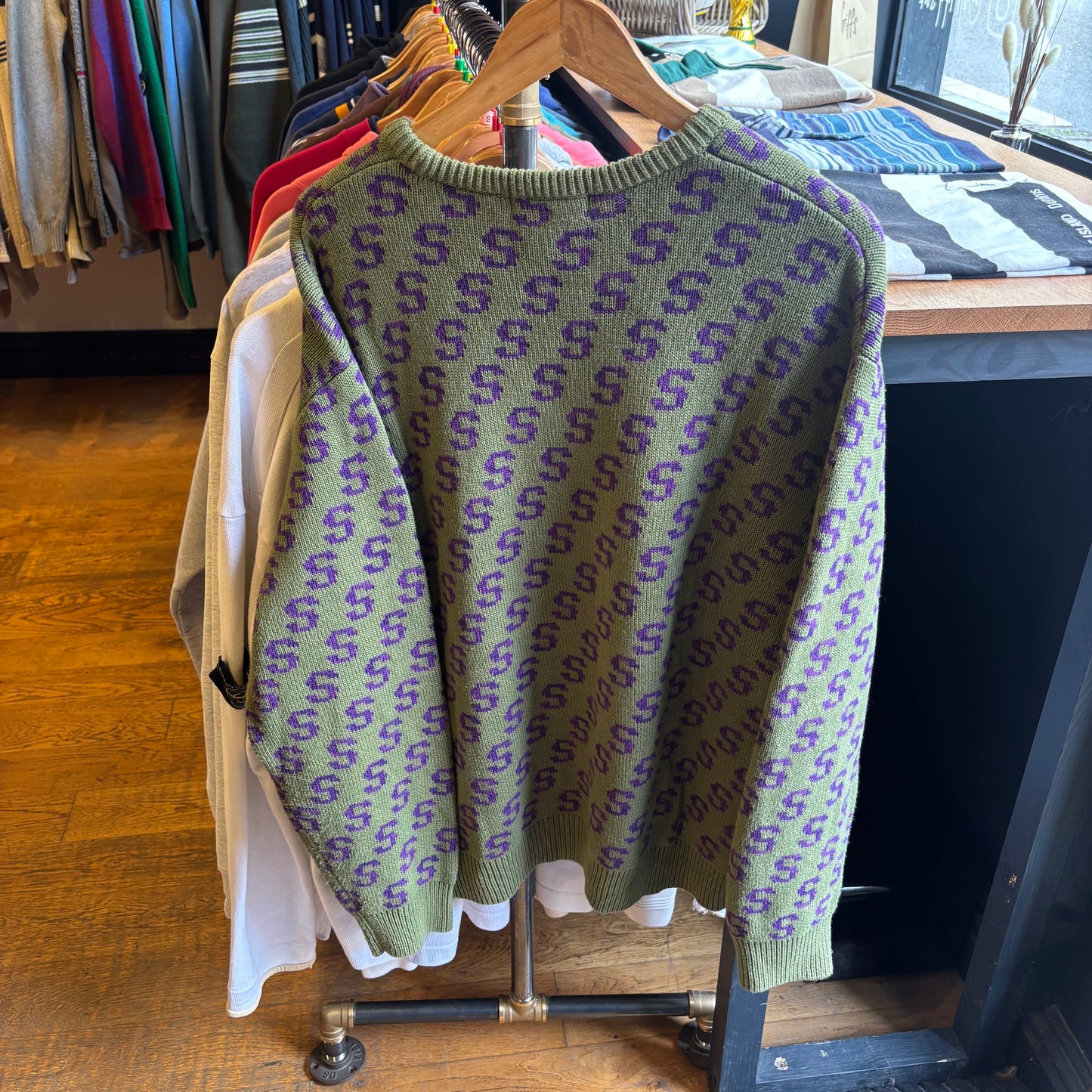 Supreme SS21 S Repeat Sweater Olive (XL)