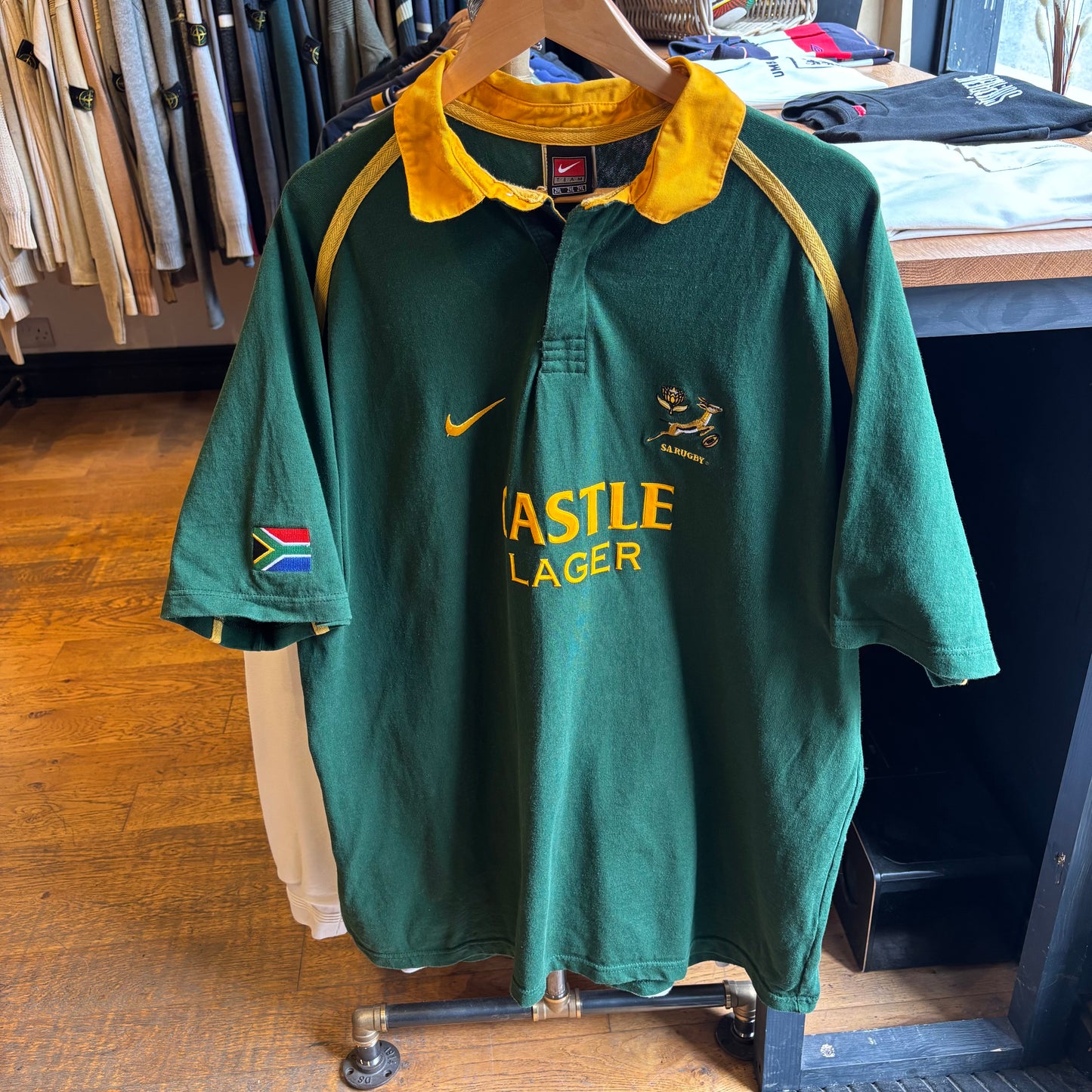 South Africa Nike 2001/03 Rugby Polo Shirt Green (XXL)