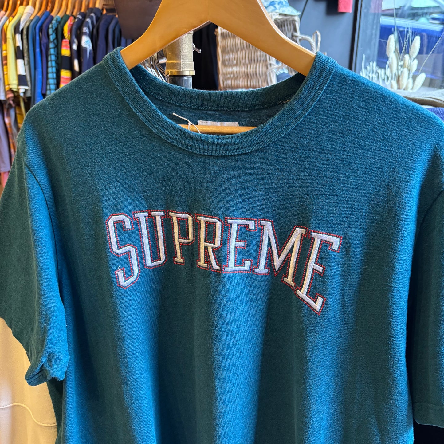 Supreme FW17 Dotted Arc T-Shirt Blue (XL)