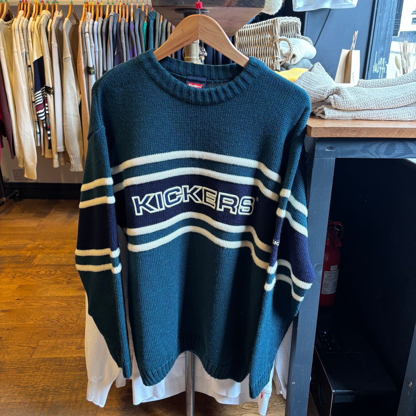 Kickers Spellout Oversized Knit Jumper Blue (Large)