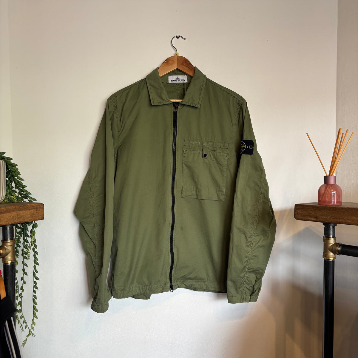 Stone Island S/S 2022 Supima Cotton Twill TC Overshirt Green (Medium)