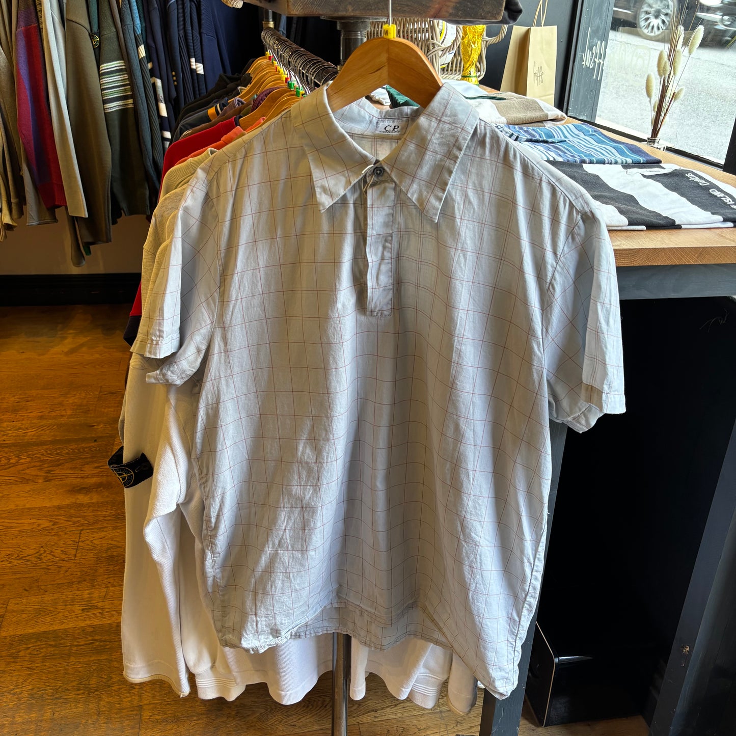 CP Company S/S 2002 Plaid Button Shirt Grey (Medium)