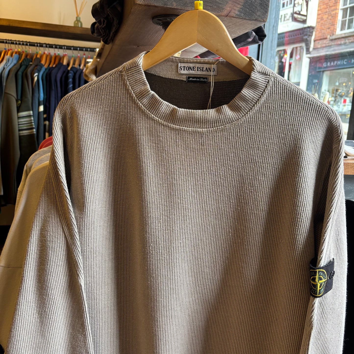 Stone Island S/S 2000 Ribbed Jumper Grey (Medium)