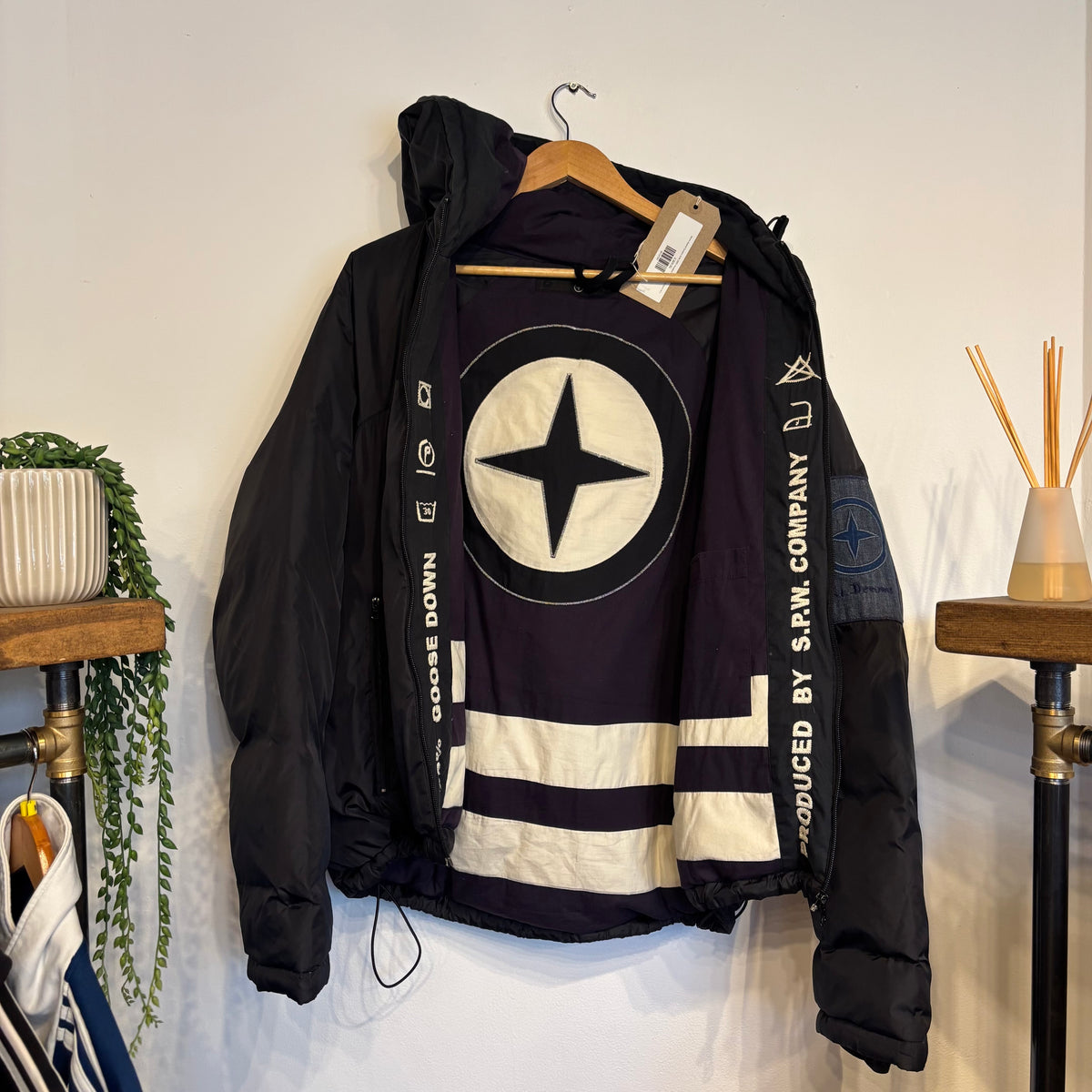 Stone Island Denims A/W 2005 Hooded Puffer Jacket Black (XL)