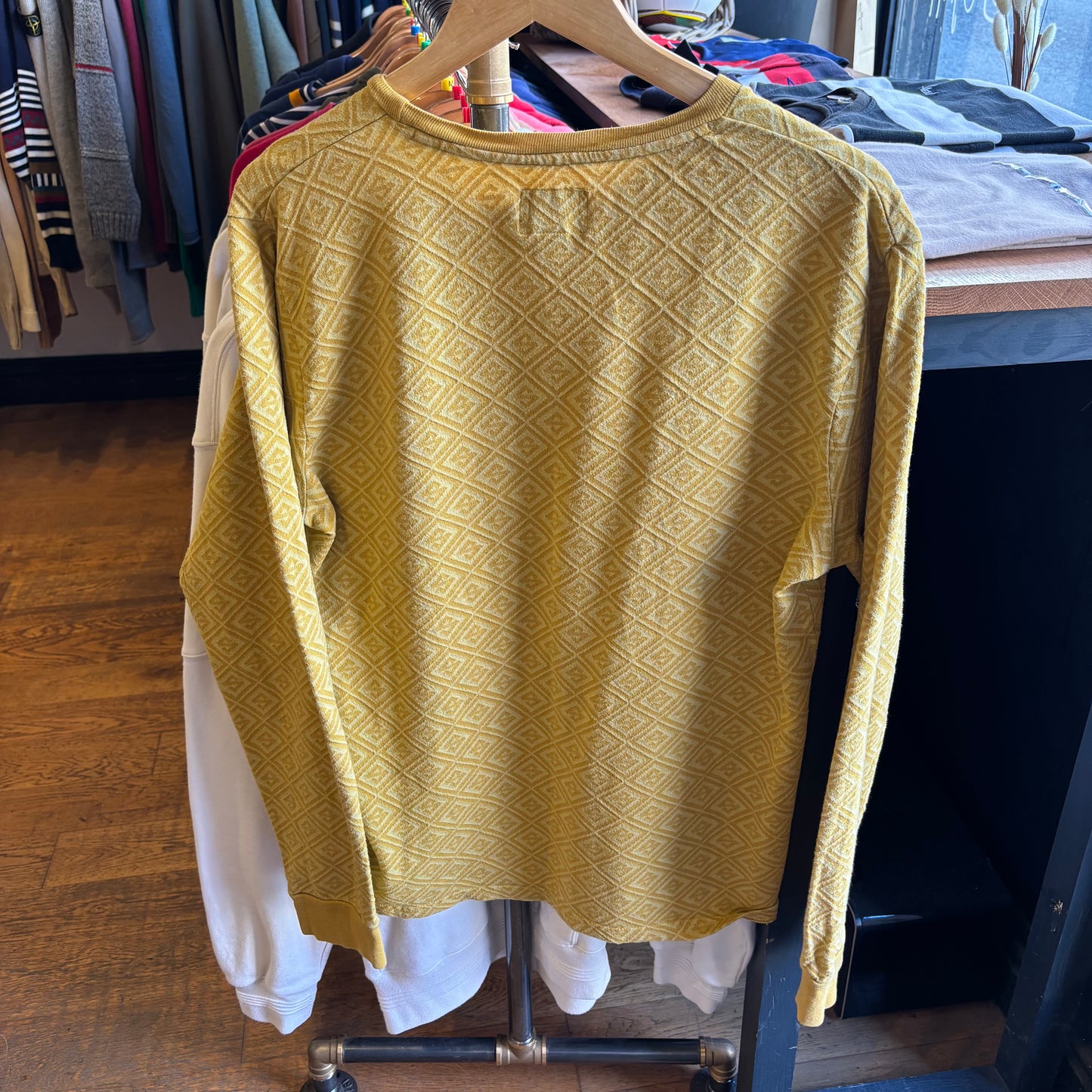 Stussy Diamond Crew L/S T-Shirt Yellow (Medium)