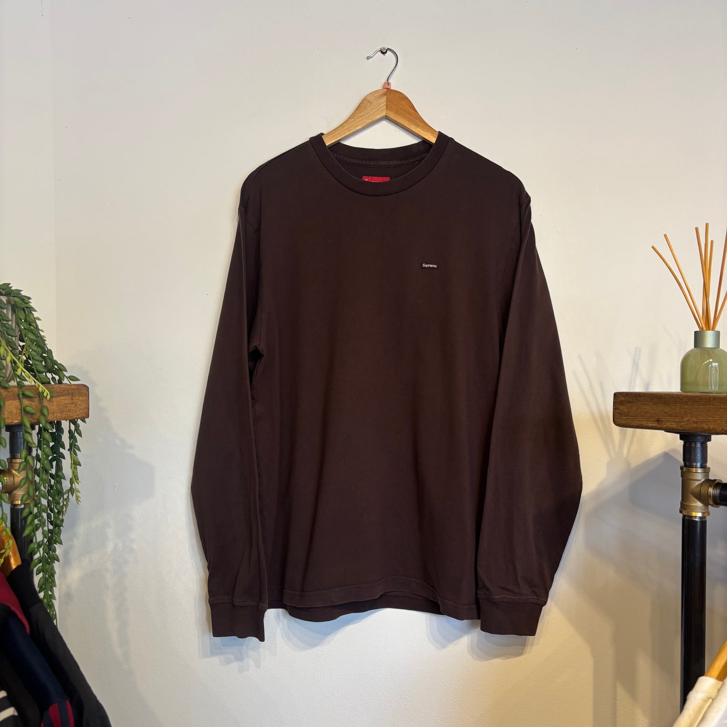 Supreme Small Box Logo Longsleeve T-Shirt Brown (Small)