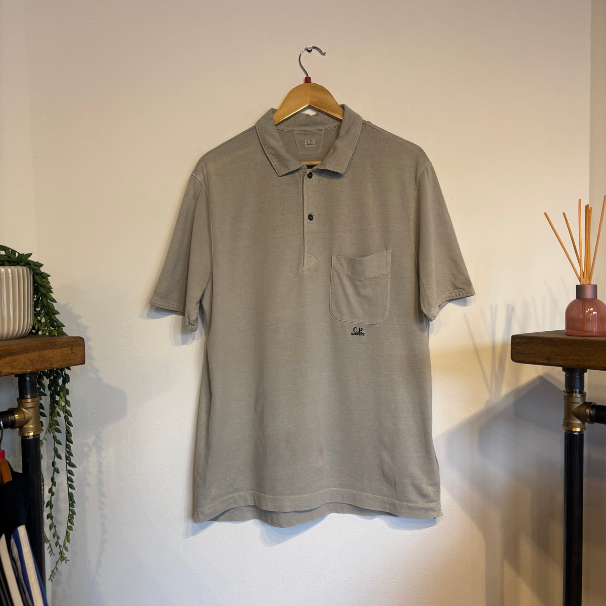 CP Company SS24 Jersey Pocket Polo Shirt Beige (Large)