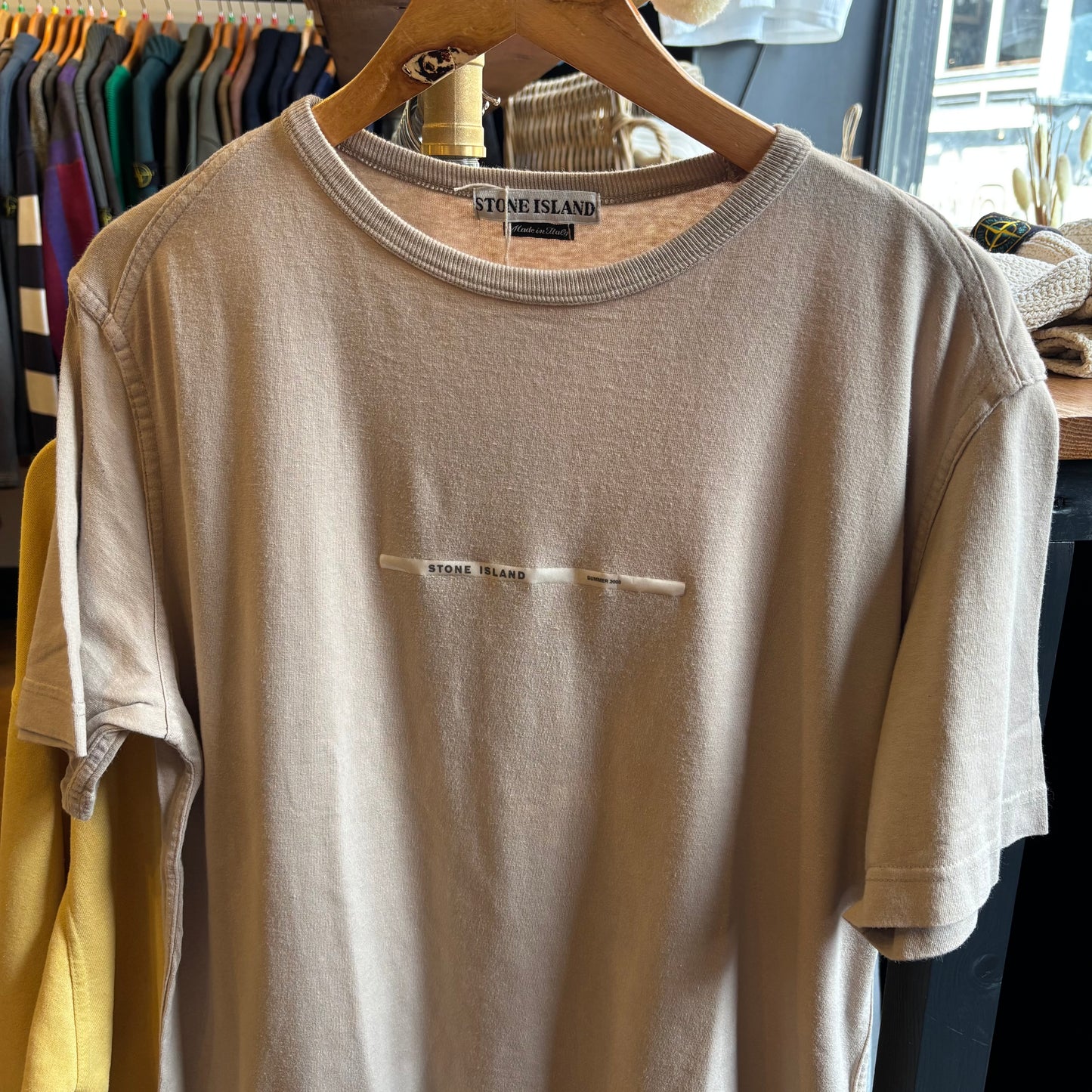Stone Island SS00 Spellout T-Shirt Beige (Medium)