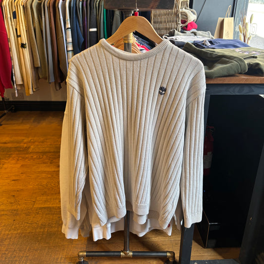 Timberland Weathergear Ribbed Pullover Knit Jumper Cream (Large)