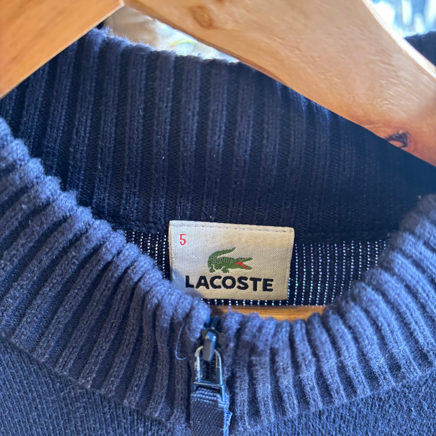 Lacoste Full Zip Knit Jumper Navy (Large)