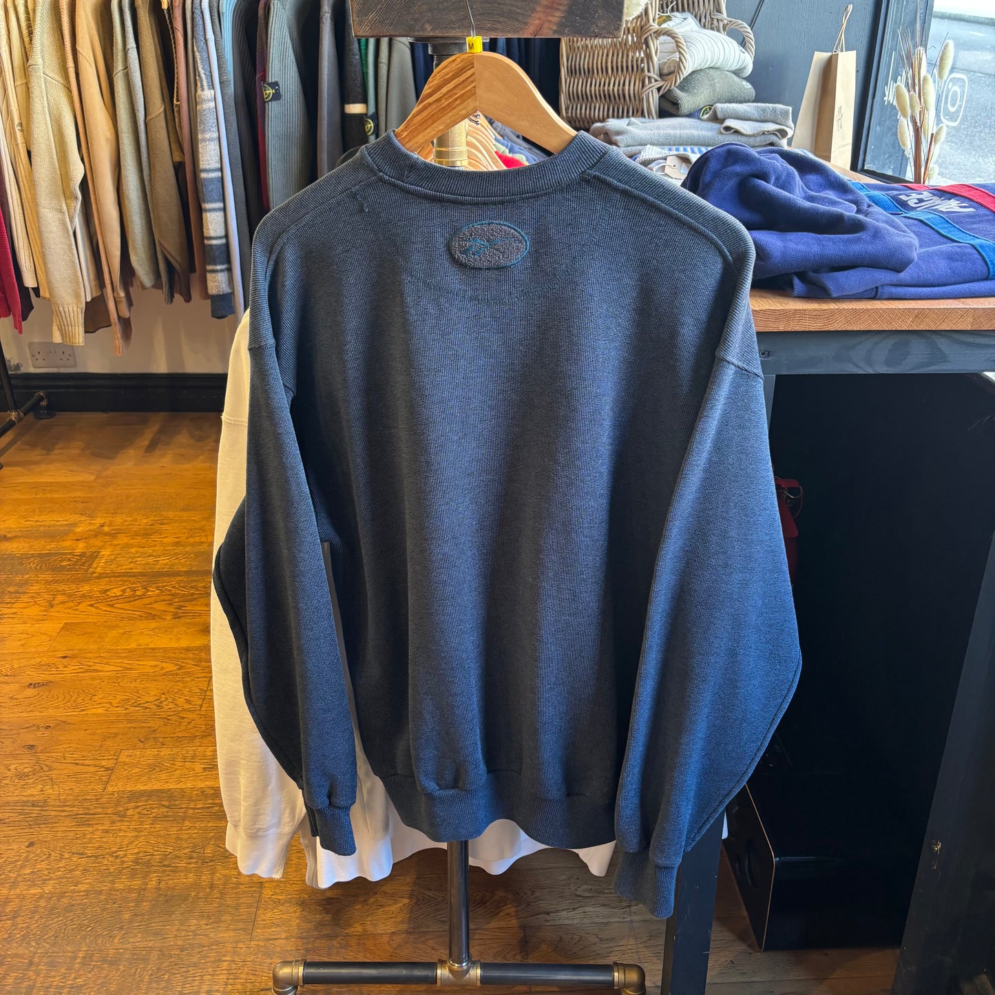 Reebok Spellout Oversized Sweatshirt Blue (Medium)