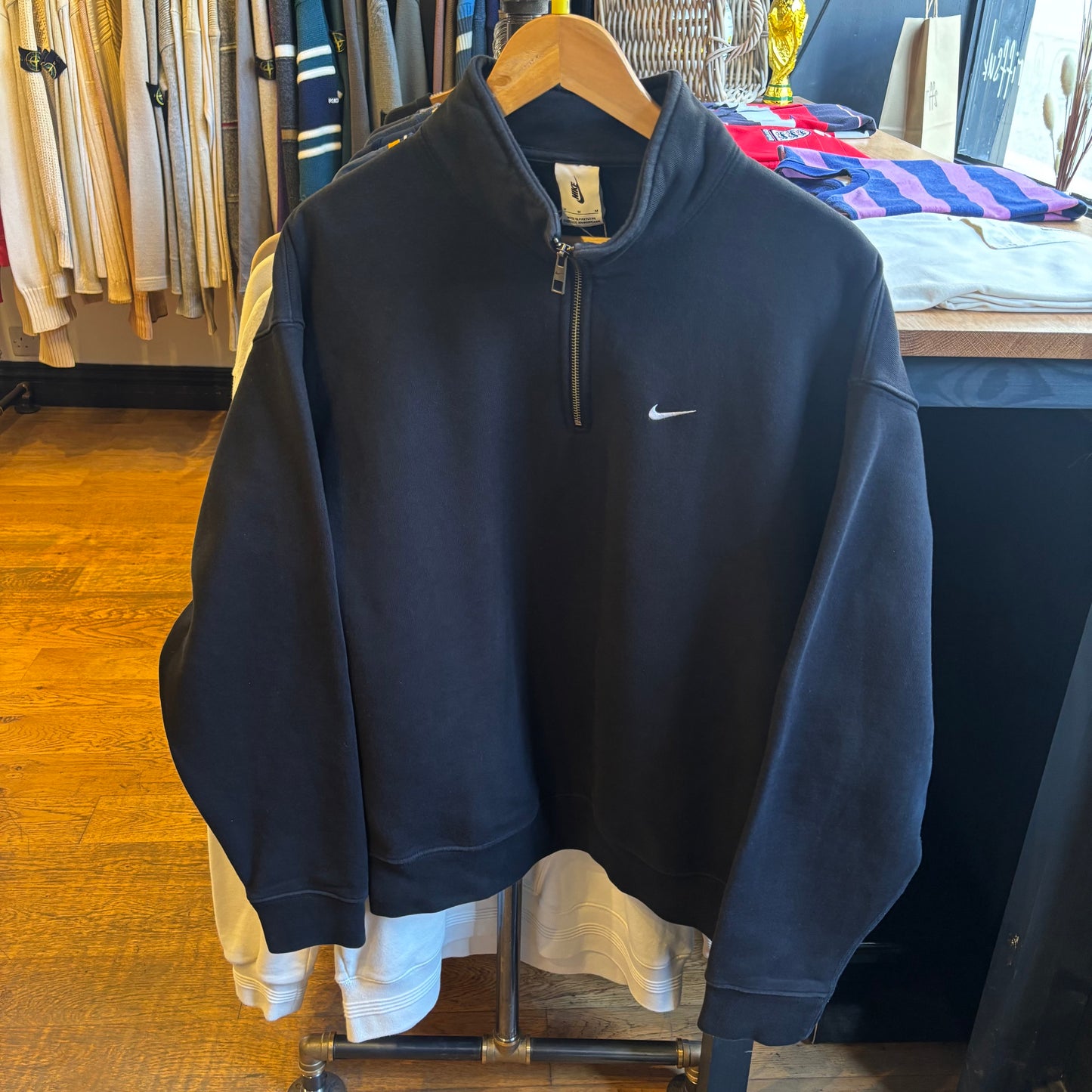 Nike NRG Solo Swoosh Quarter Zip Jumper Black (Medium)