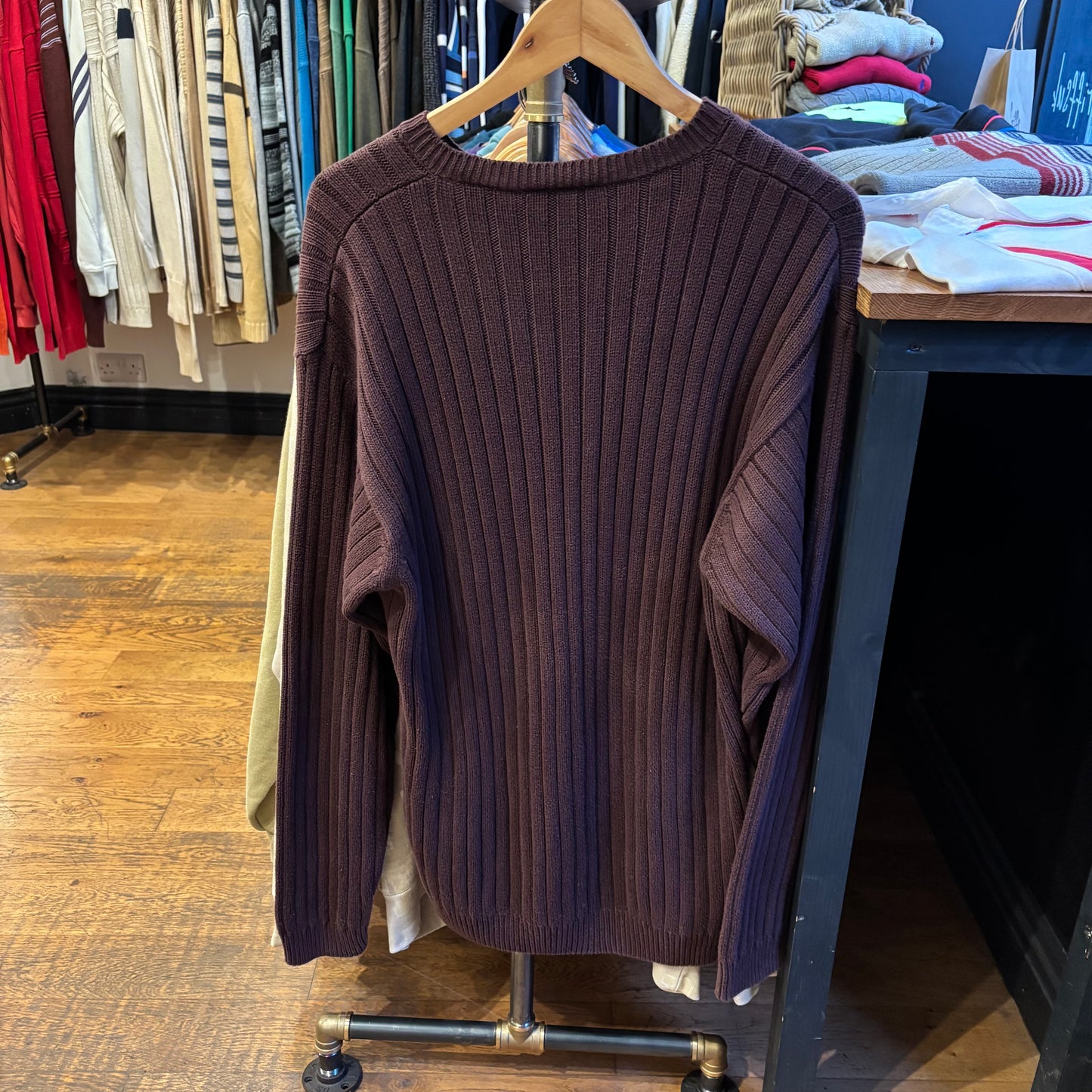 Timberland Weathergear Ribbed Pullover Knit Burgundy (Large)