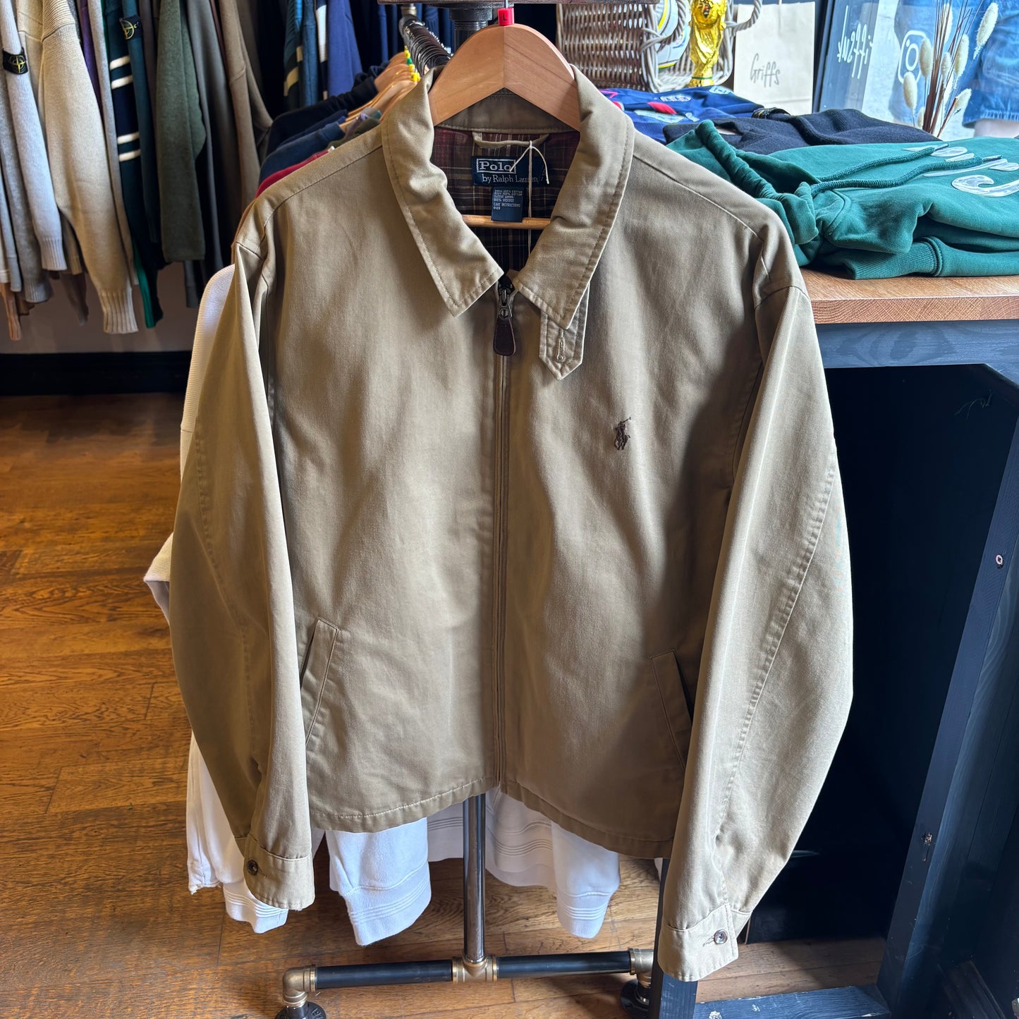Ralph Lauren Harrington Zip Up Jacket Brown (Large)