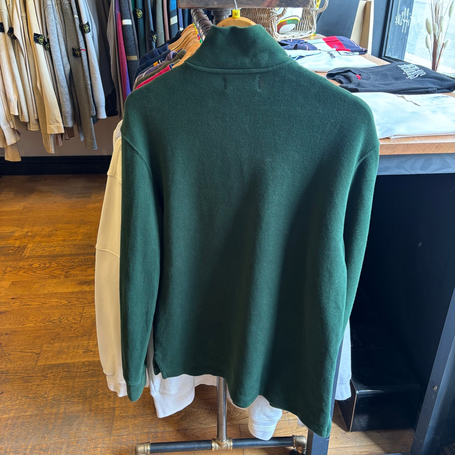 Ralph Lauren Bear Quarter Zip Jumper Green (Large)