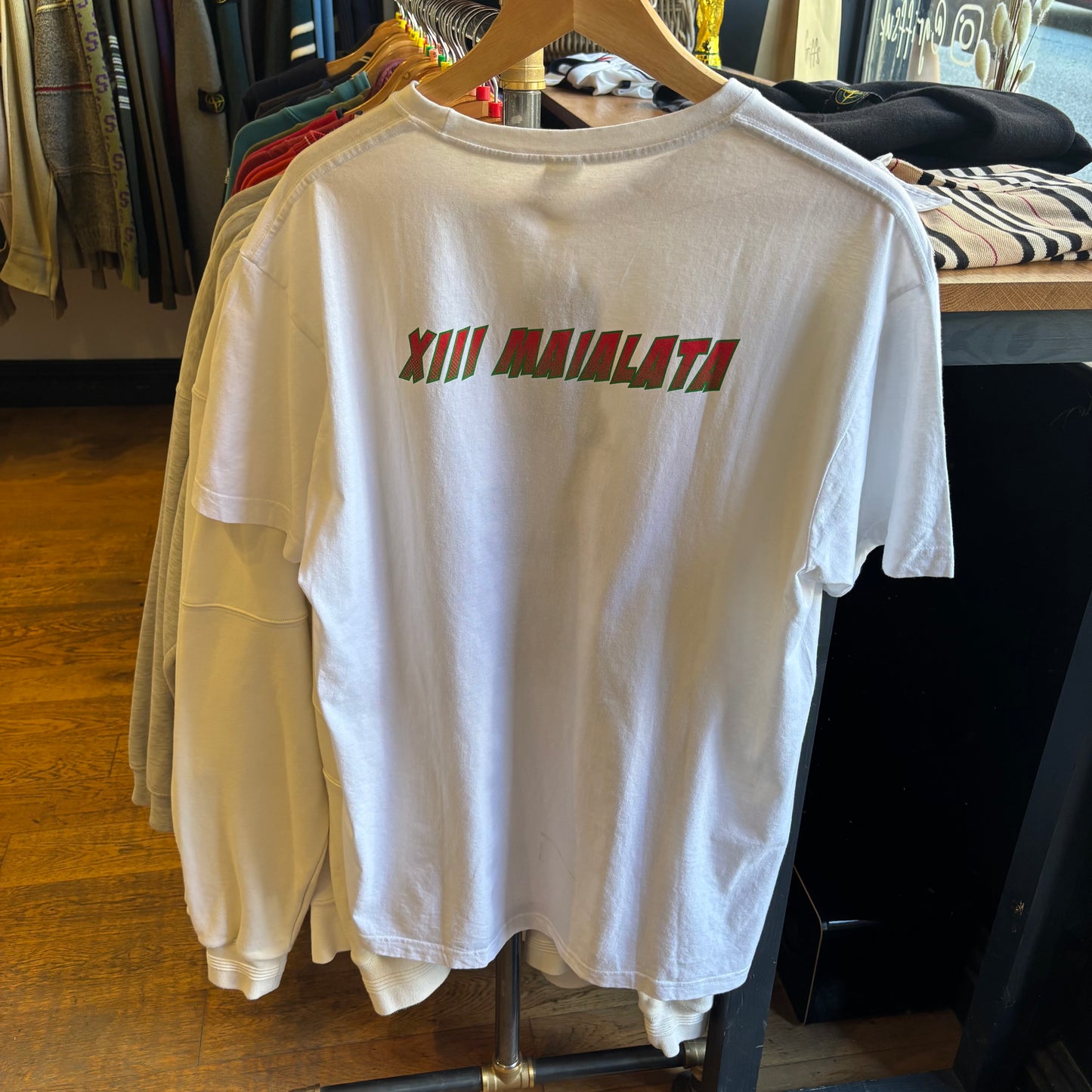 Mike Tyson Iron Pig Graphic T-Shirt White (Large)
