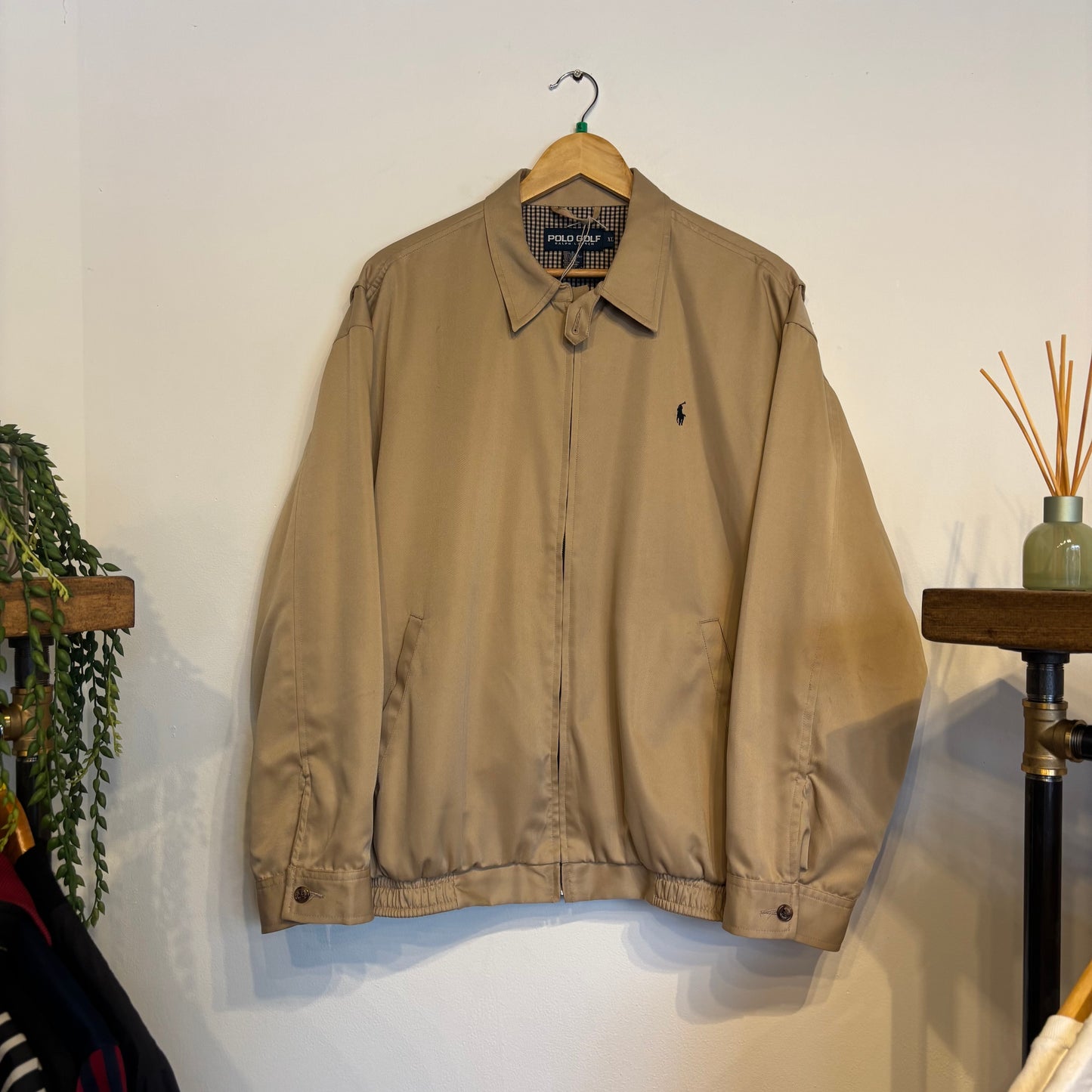 Ralph Lauren Golf Harrington Zip Jacket Beige (XL)