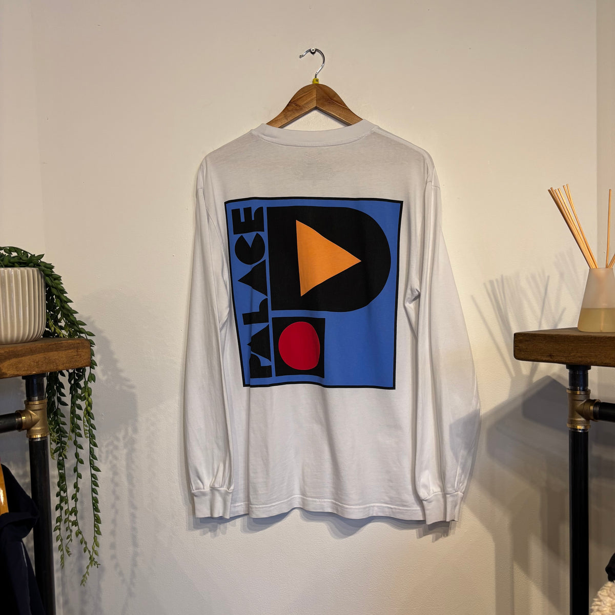 Palace SS17 Geo P Longsleeve T-Shirt White (Medium)