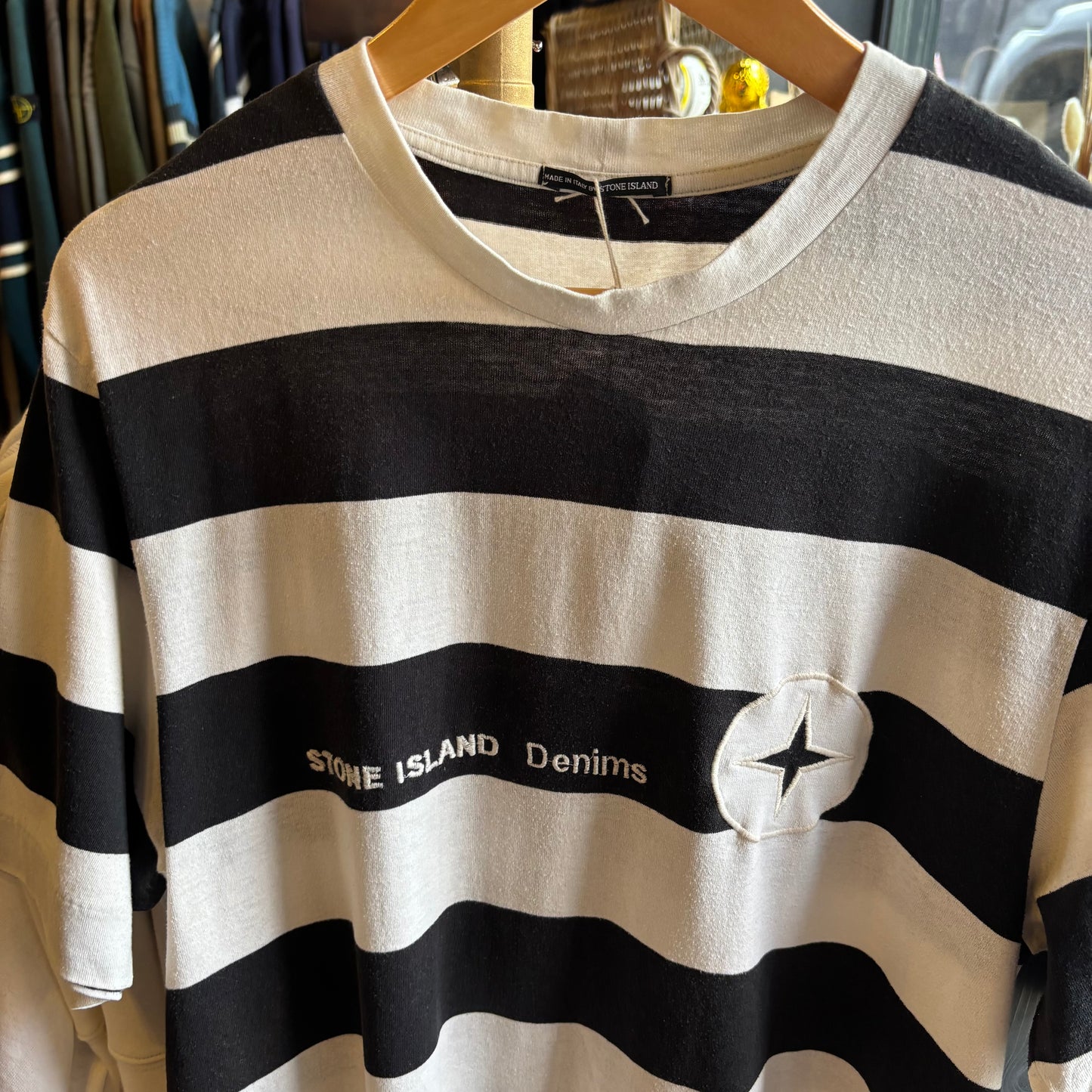 Stone Island Denims S/S 2005 Stripe T-Shirt White/ Black (XL)