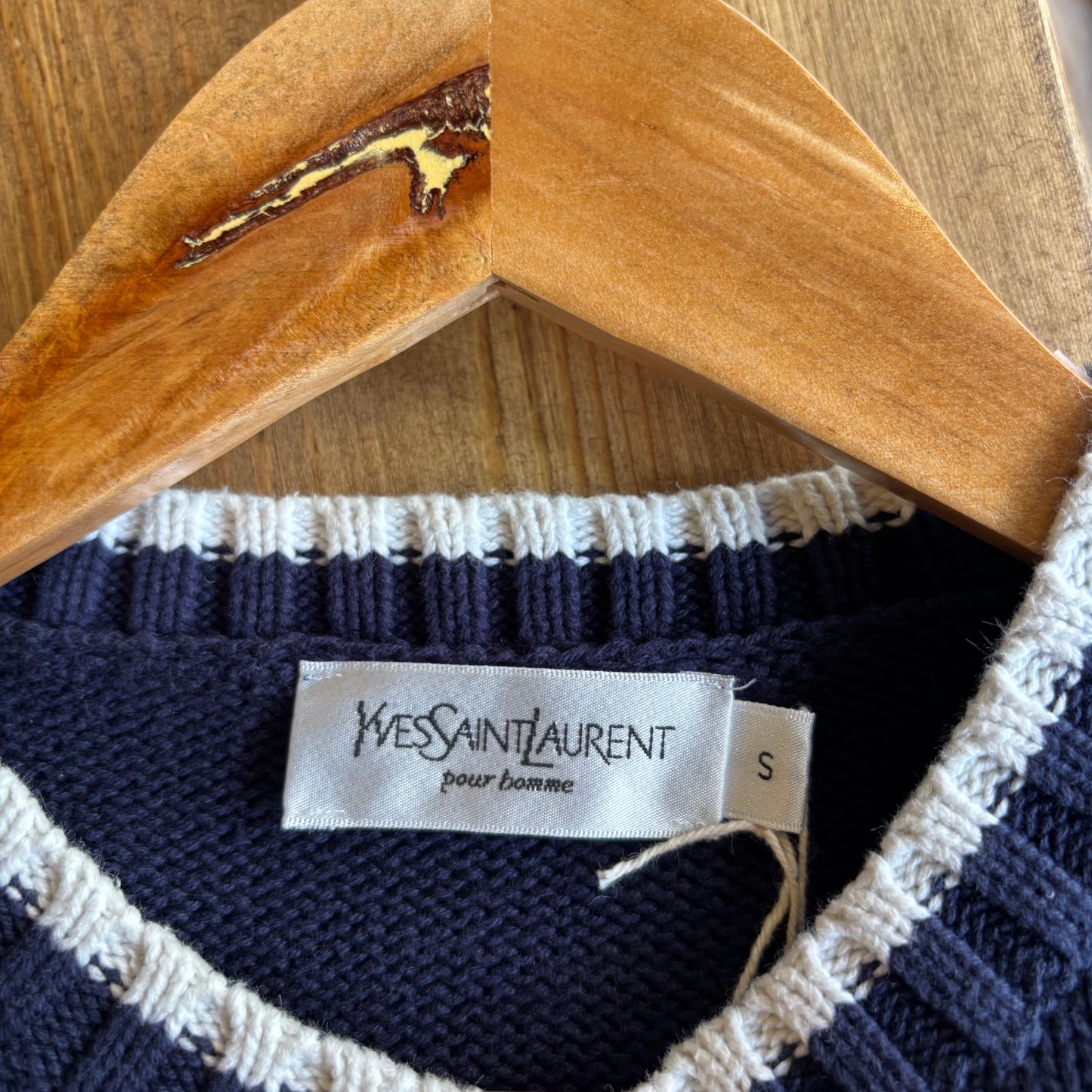 Yves Saint Laurent Pullover Knit Jumper Navy (Medium)