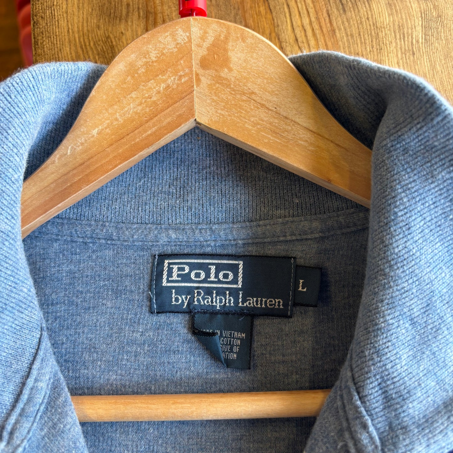 Ralph Lauren Quarter Zip Pullover Jumper Light Blue (Large)