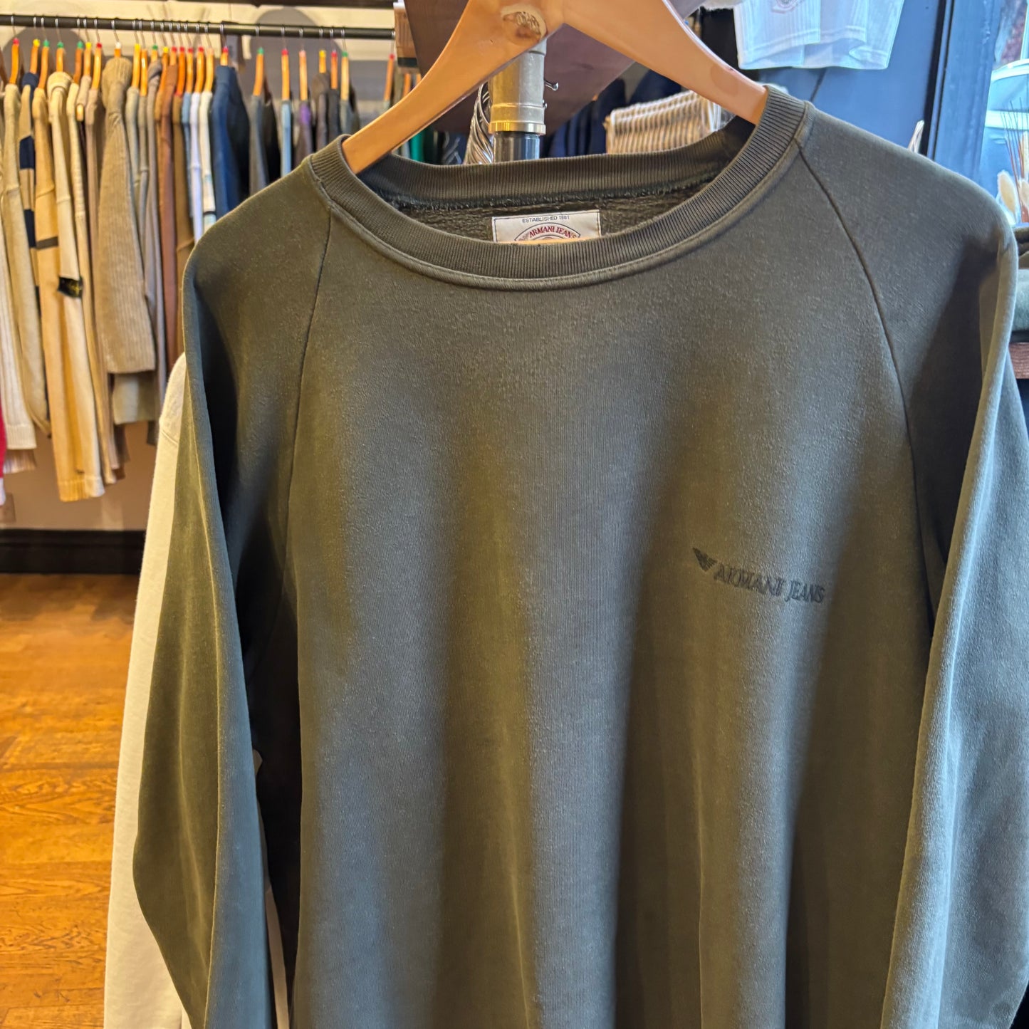 Armani Jeans Pullover Sweatshirt Green (Large)