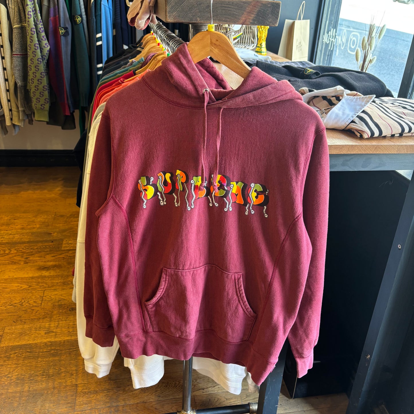 Supreme FW16 Blade Whole Car Hoodie Burgundy (Medium)