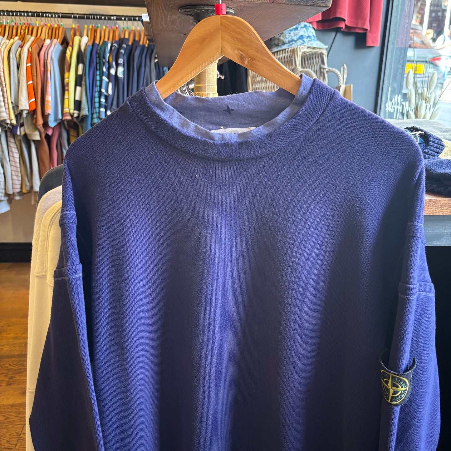 Stone Island S/S 2001 Two Tone Sweatshirt Blue (Large)