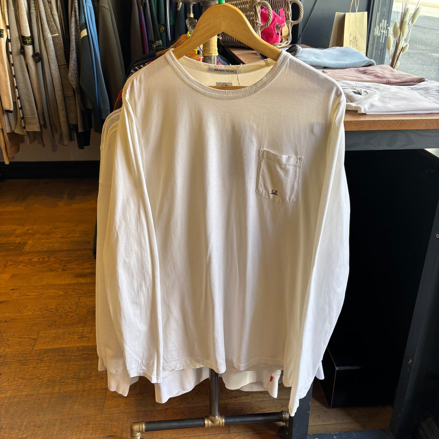 CP Company Mako Cotton Longsleeve T-Shirt White (XL)