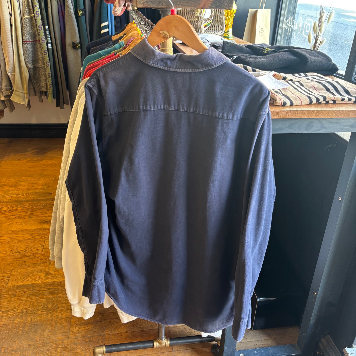 CP Company A/W 1998 Brushed Cotton Longsleeve Shirt Navy (Large)