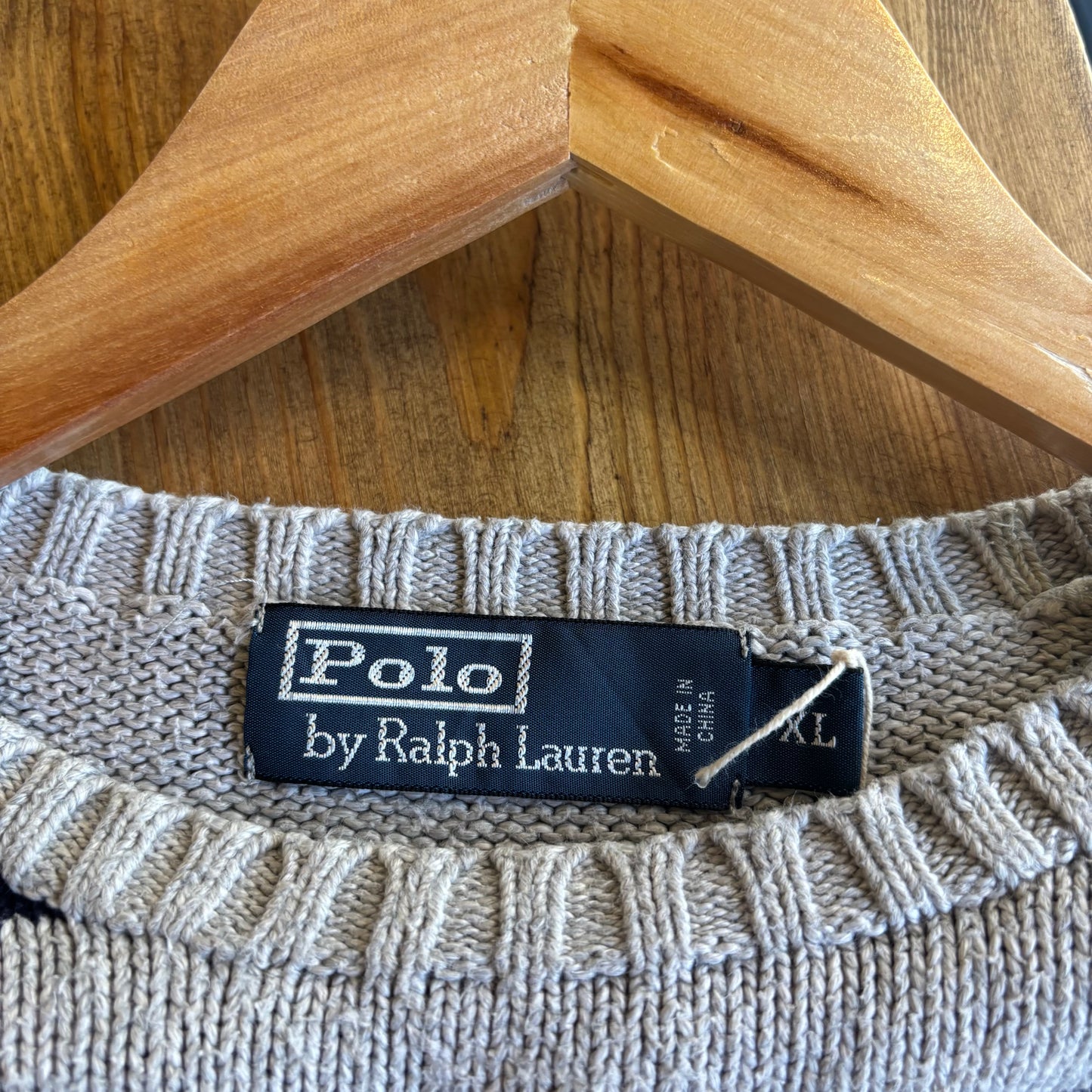 Ralph Lauren Grey Striped Pullover Knit Jumper Grey/ Navy (XL)