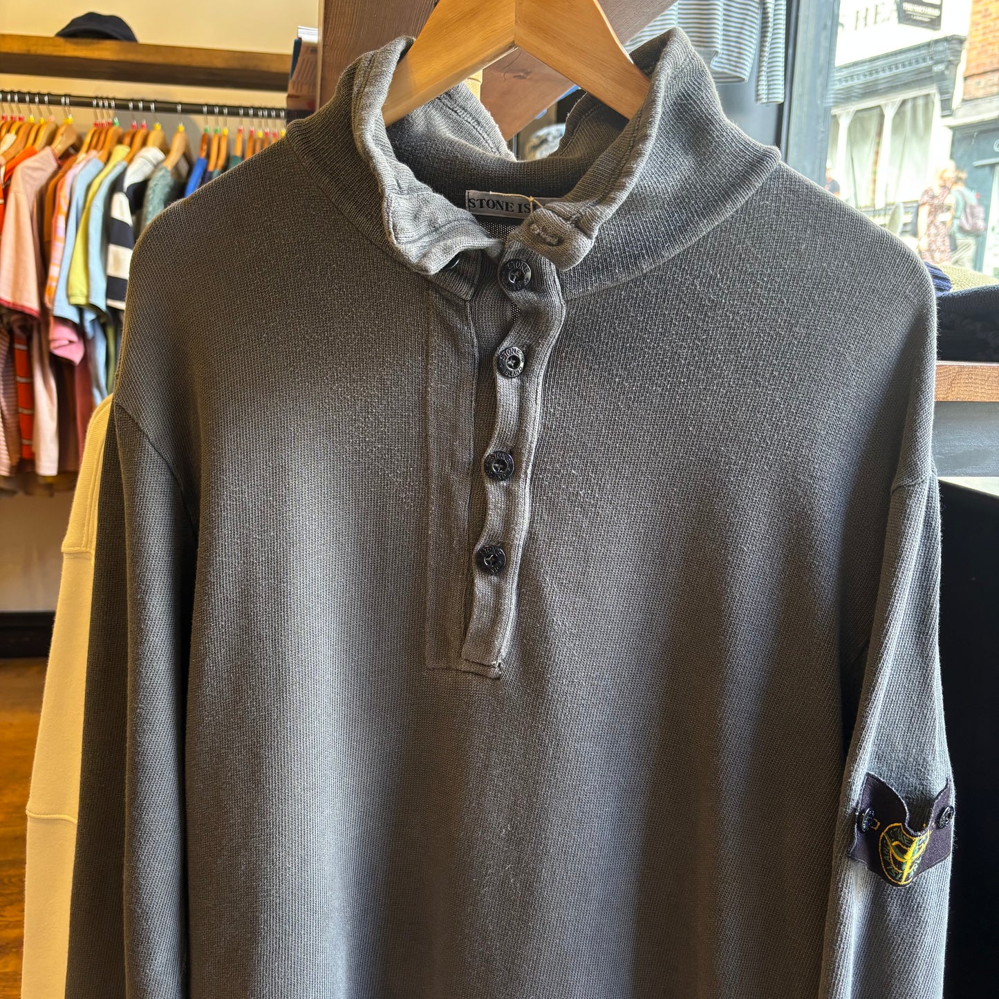 Stone Island A/W 1999 Quarter Button Jumper Grey (XXL)