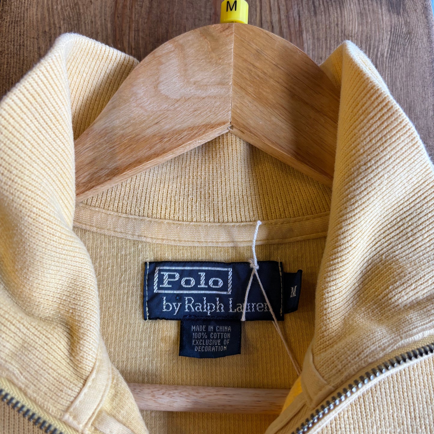 Ralph Lauren Quarter Zip Pullover Jumper Yellow (Medium)