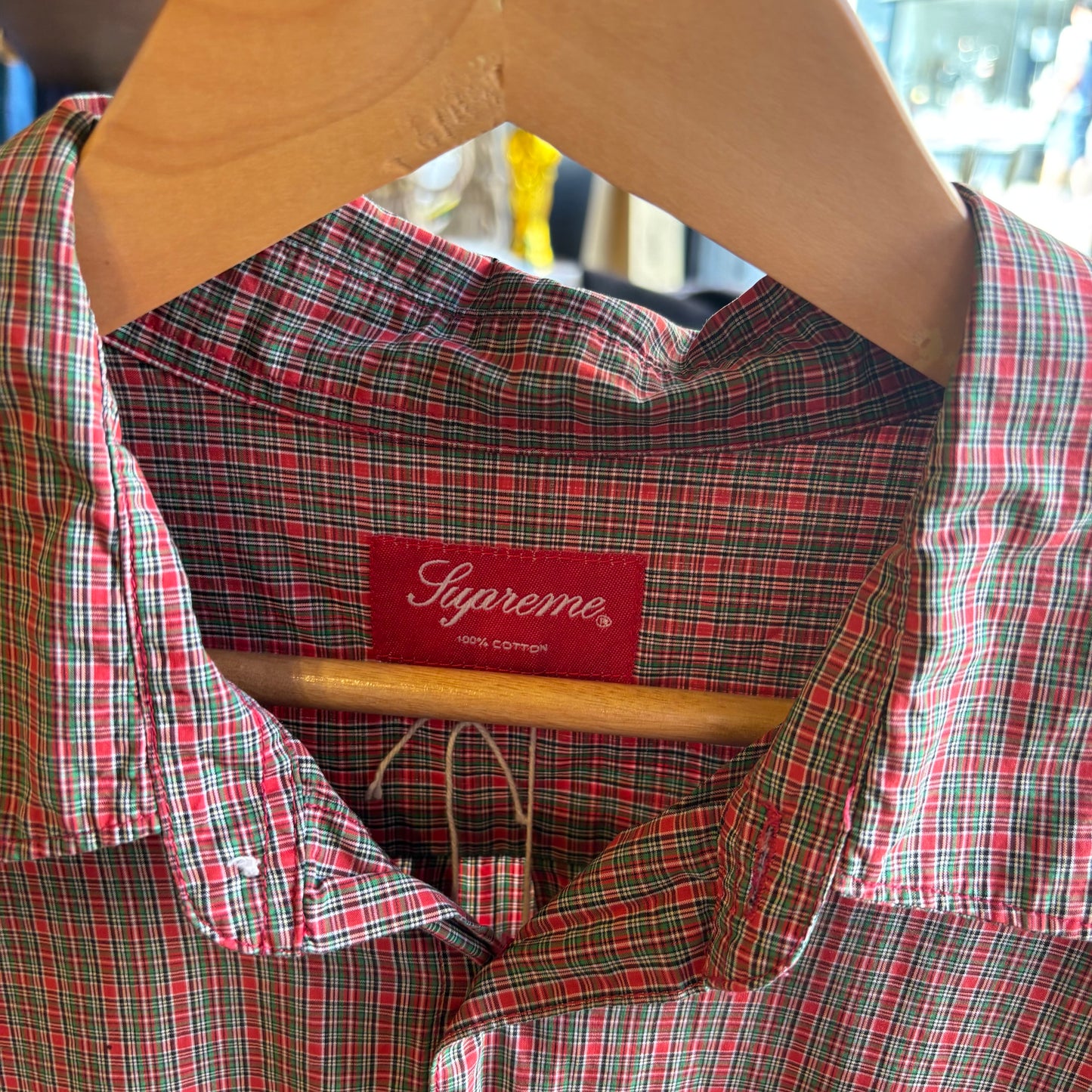 Supreme SS19 Plaid Button Up Shirt Red (Medium)