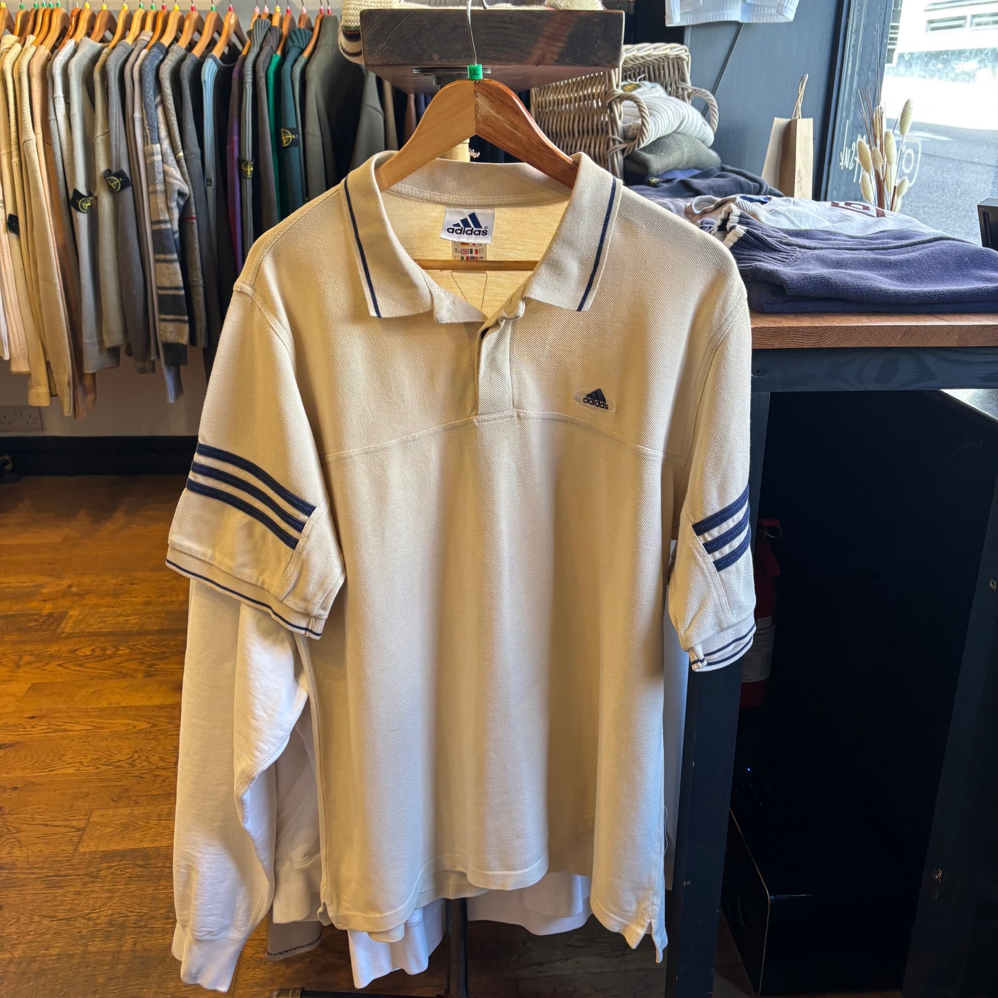 Adidas 90s Polo Shirt Cream (XL)