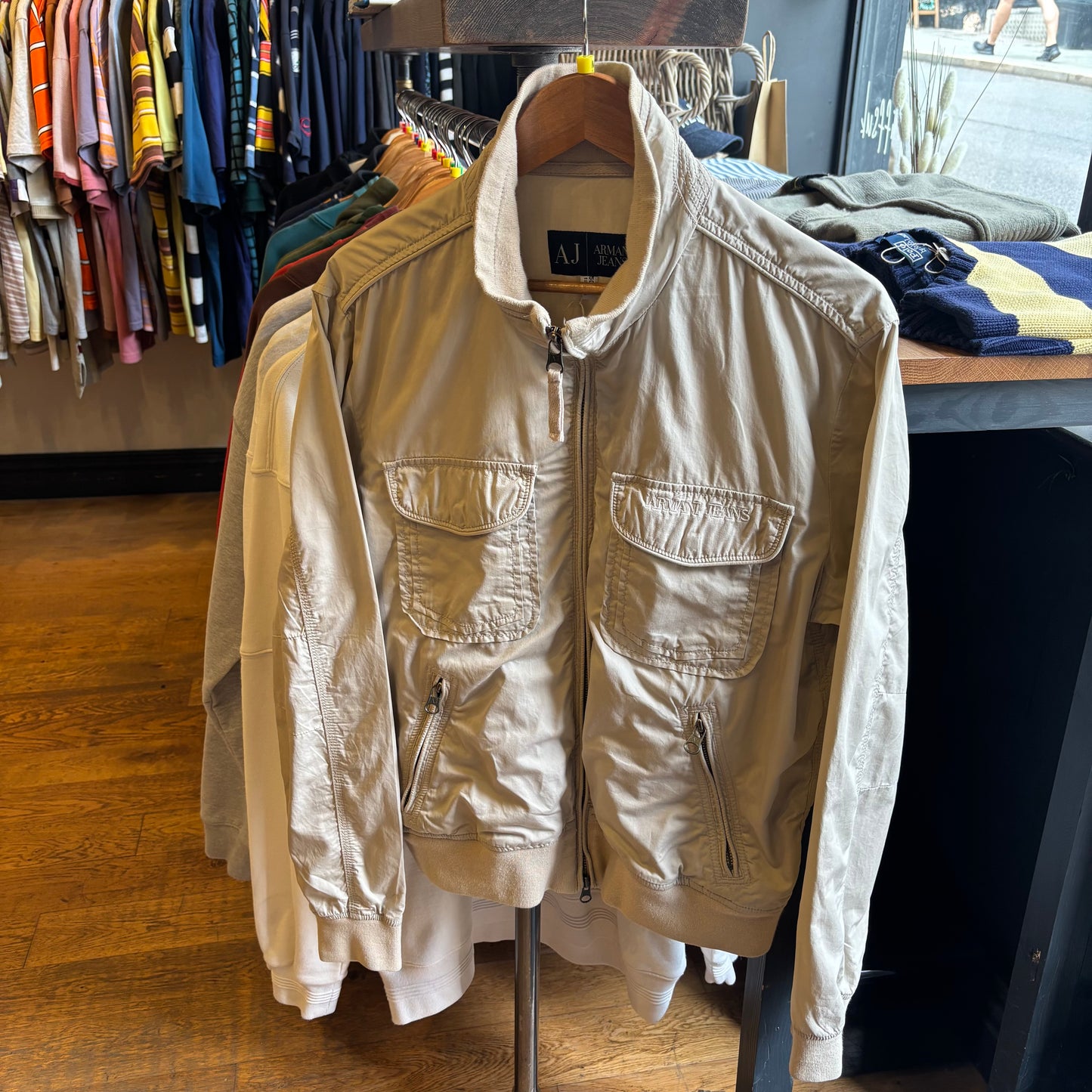 Armani Jeans Utility Zip Jacket Cream (Medium)